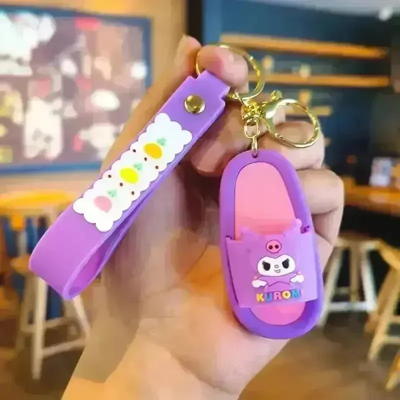 Cartoon Creative Slippers Keychain - Bear Hugs