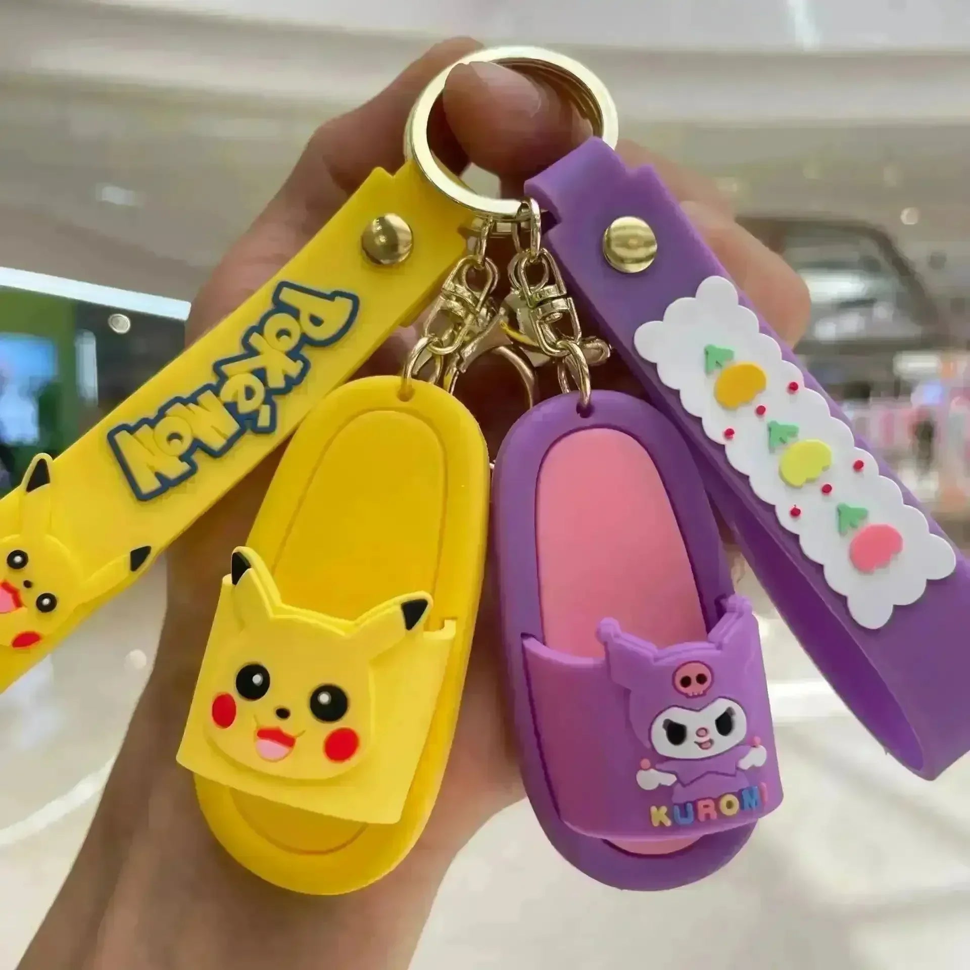 Cartoon Creative Slippers Keychain - Bear Hugs
