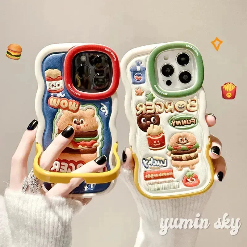 Cartoon Hamburger Silicon Case (For iPhones) - Bear Hugs