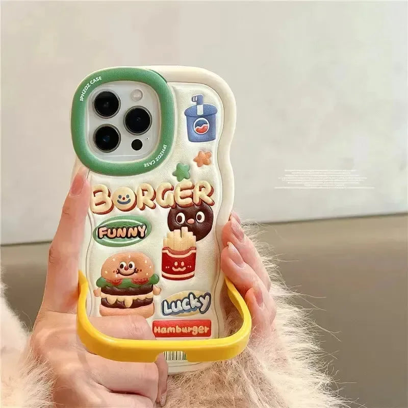 Cartoon Hamburger Silicon Case (For iPhones) - Bear Hugs