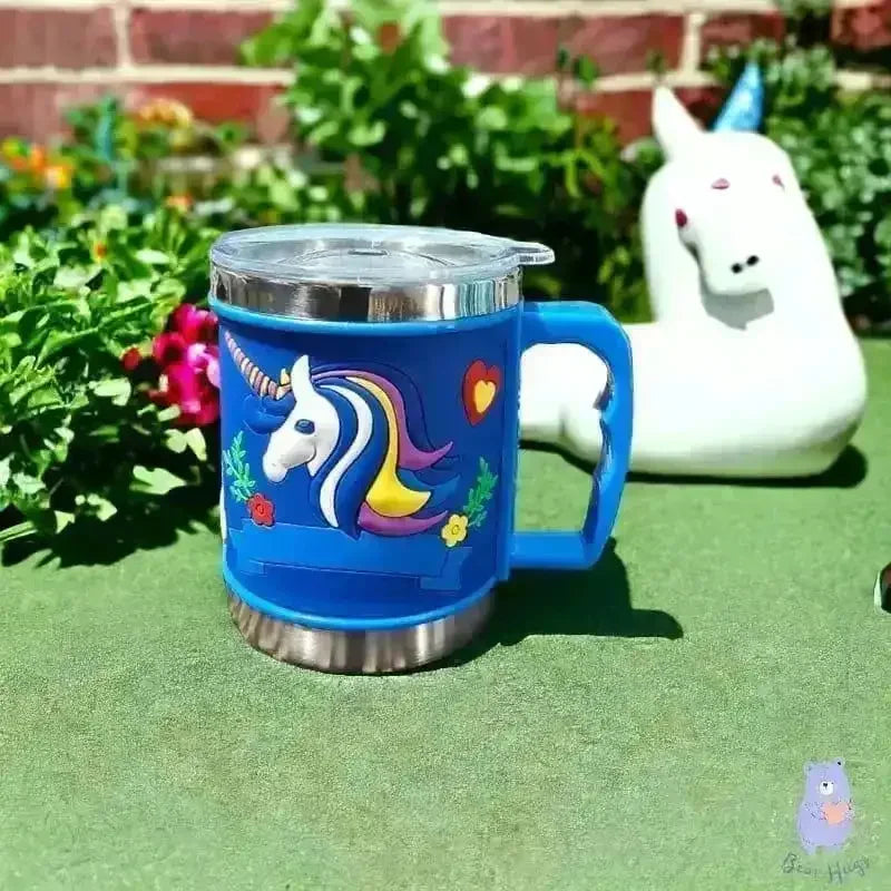 Cartoon Steel Mugs with Lid (350 ml) - Bear Hugs