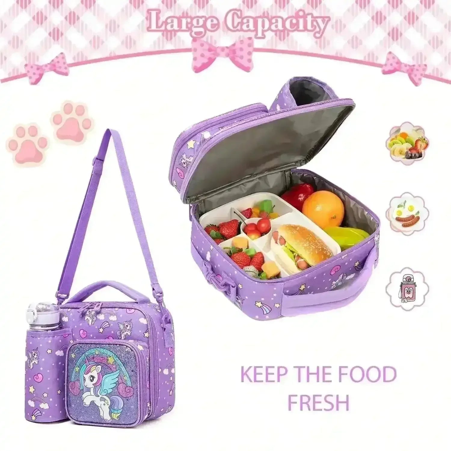 Cartoon Themed Insulated Lunch Bag - Bear Hugs