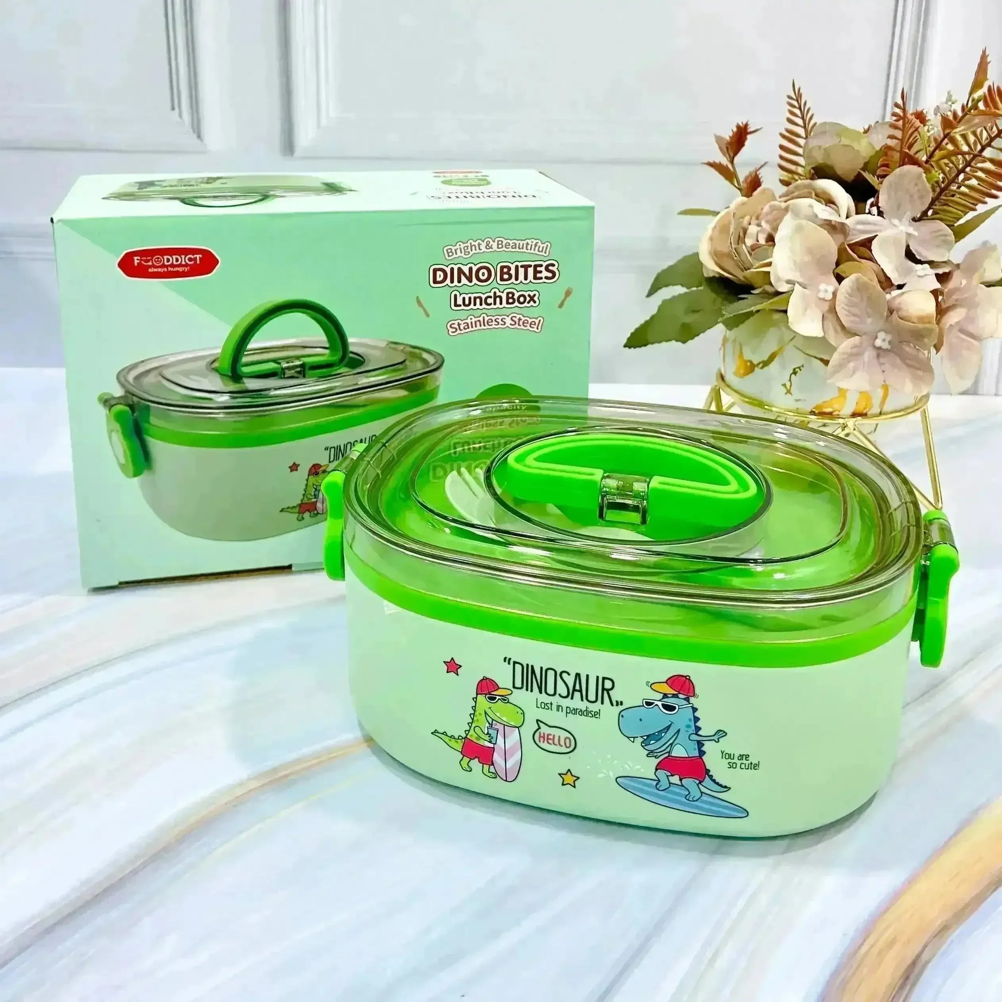 Cartoon Themed Stainless Steel Lunch Box - Bear Hugs