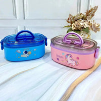 Cartoon Themed Stainless Steel Lunch Box - Bear Hugs