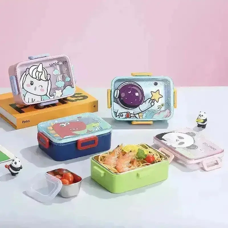 Cartoon Themed Stainless Steel Lunch Box - Bear Hugs