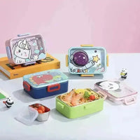 Cartoon Themed Stainless Steel Lunch Box - Bear Hugs