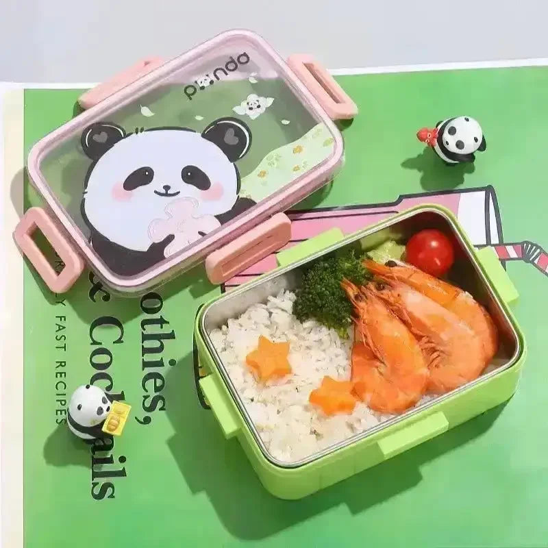 Cartoon Themed Stainless Steel Lunch Box - Bear Hugs