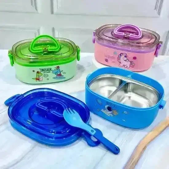 Cartoon Themed Stainless Steel Lunch Box - Bear Hugs