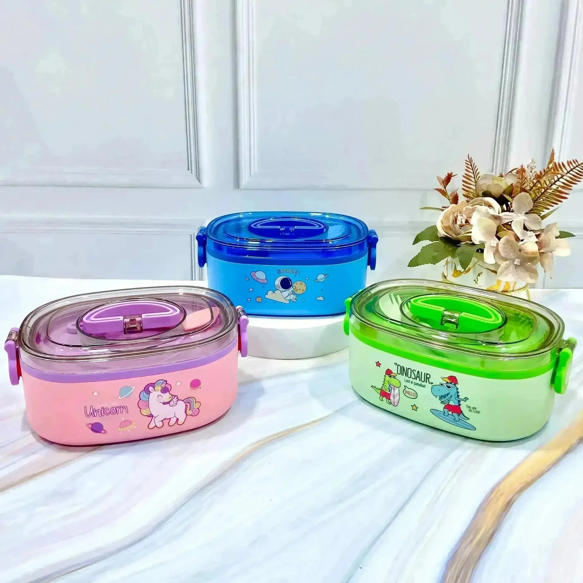 Cartoon Themed Stainless Steel Lunch Box - Bear Hugs