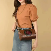 Casual Retro Soft Leather Handbag - Bear Hugs