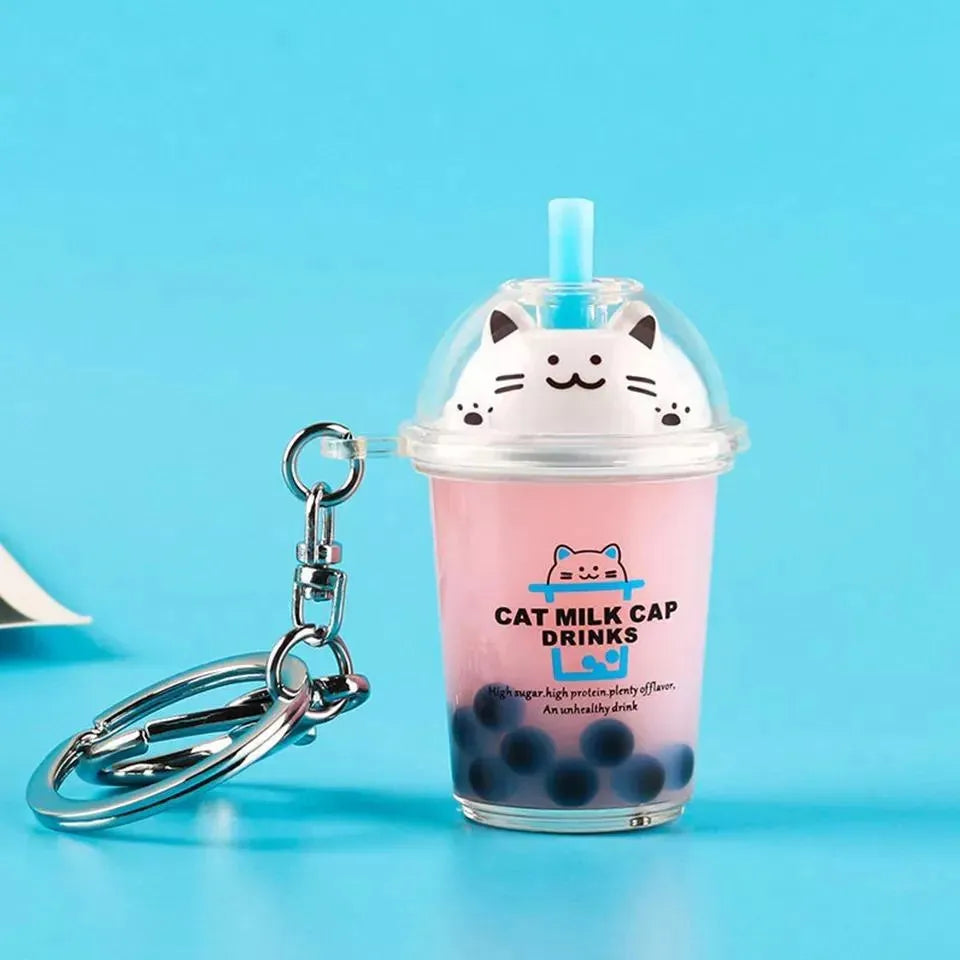 Cat Shaped Milk Boba Keychain - Bear Hugs