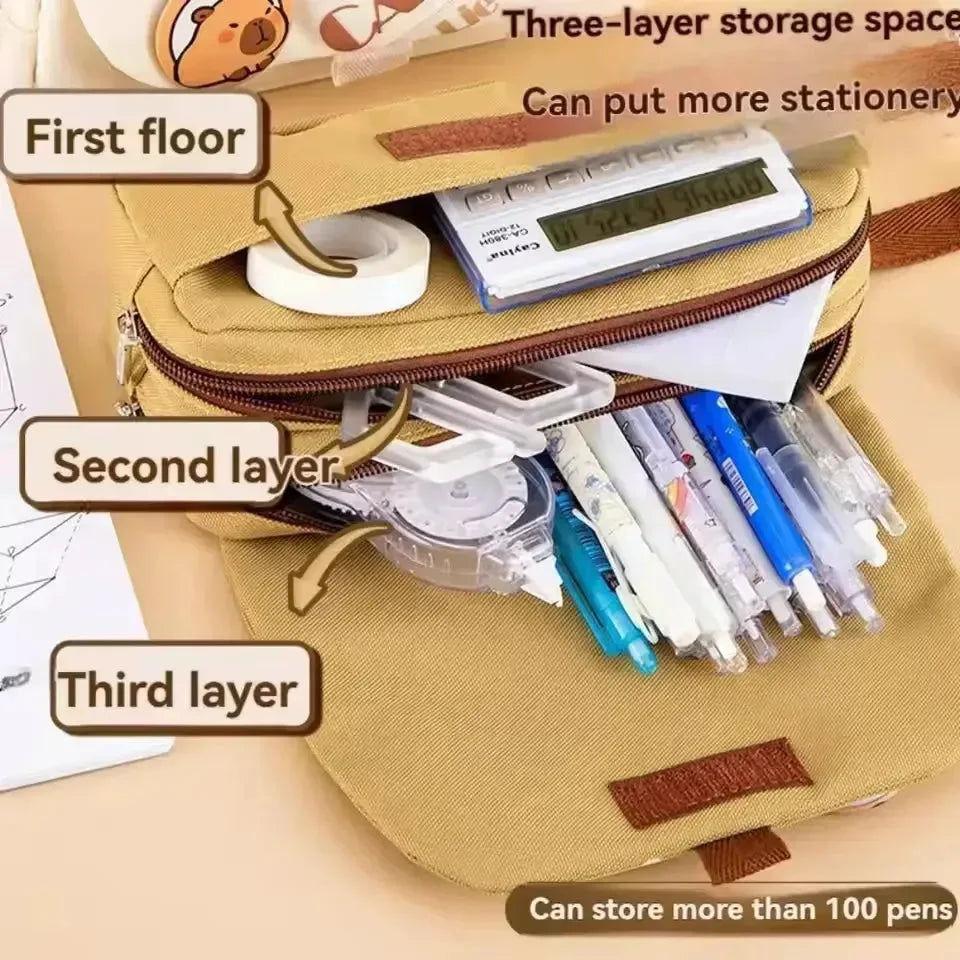 Character Canvas Pencil Pouch - Bear Hugs