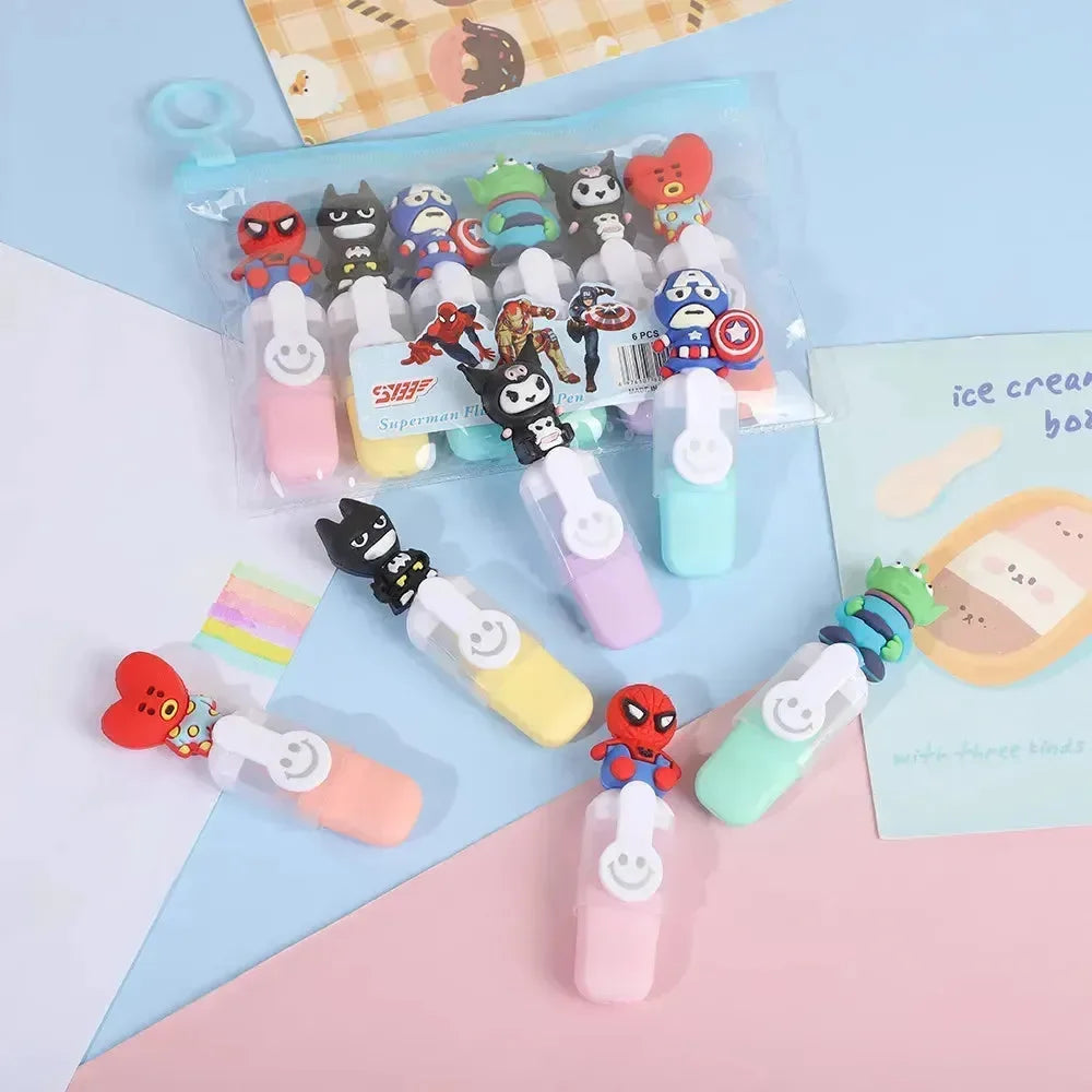 Character Craze Mini Fluorescent Pen (Set Of 6) - Bear Hugs