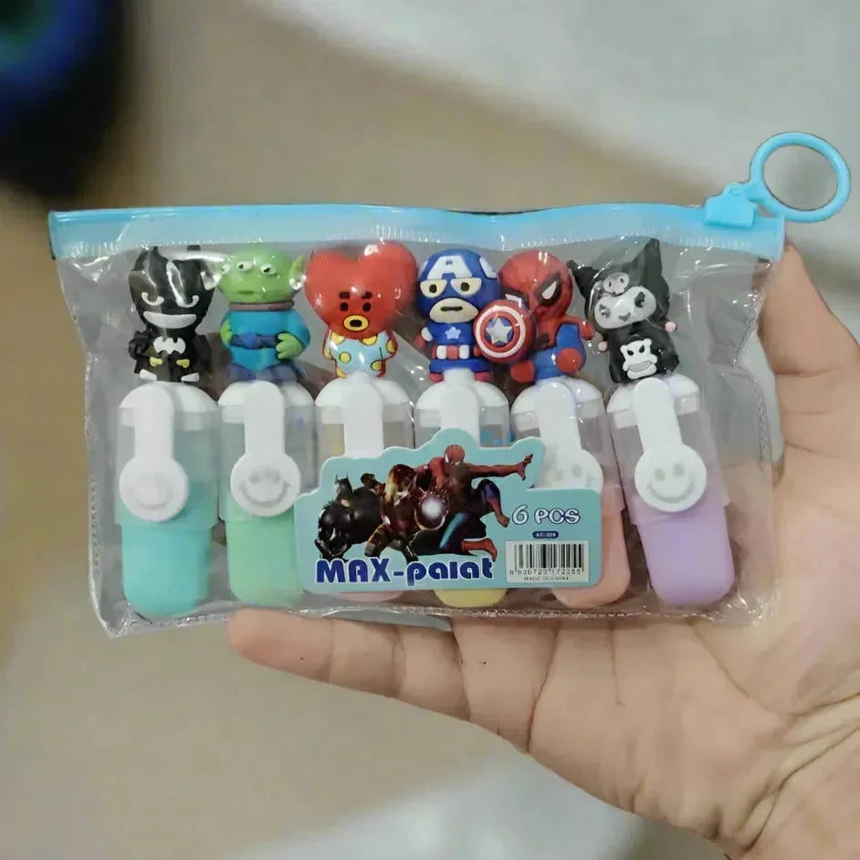 Character Craze Mini Fluorescent Pen (Set Of 6) - Bear Hugs