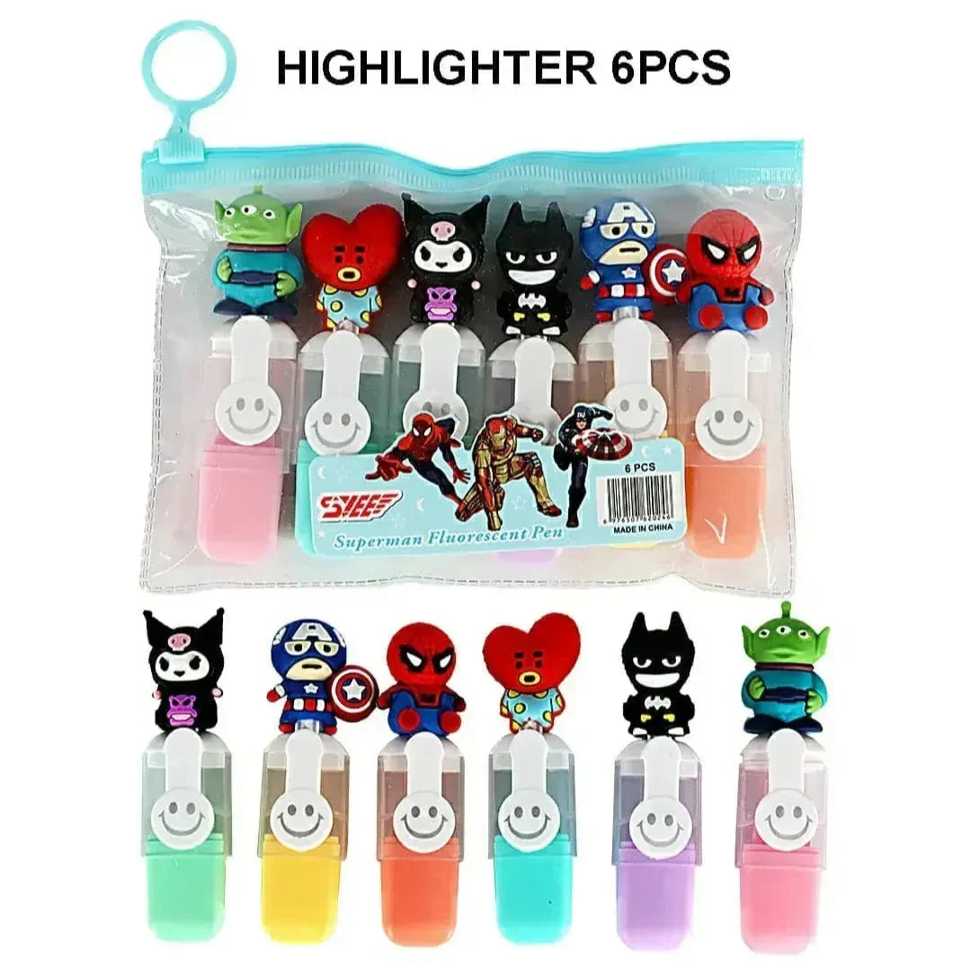 Character Craze Mini Fluorescent Pen (Set Of 6) - Bear Hugs