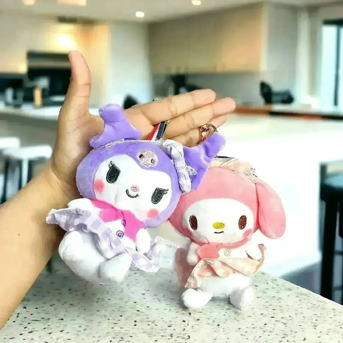 Charming Kuromi And Friends Plush Keychain - Bear Hugs