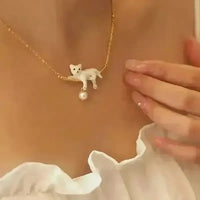Chic Enamel Cat Pendant - Bear Hugs