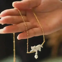 Chic Enamel Cat Pendant - Bear Hugs