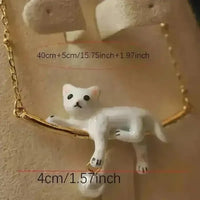 Chic Enamel Cat Pendant - Bear Hugs