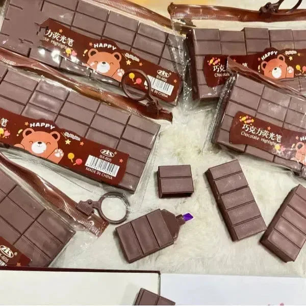 Choco-Mark Chocolate-Shaped Highlighter (Set Of 6) - Bear Hugs