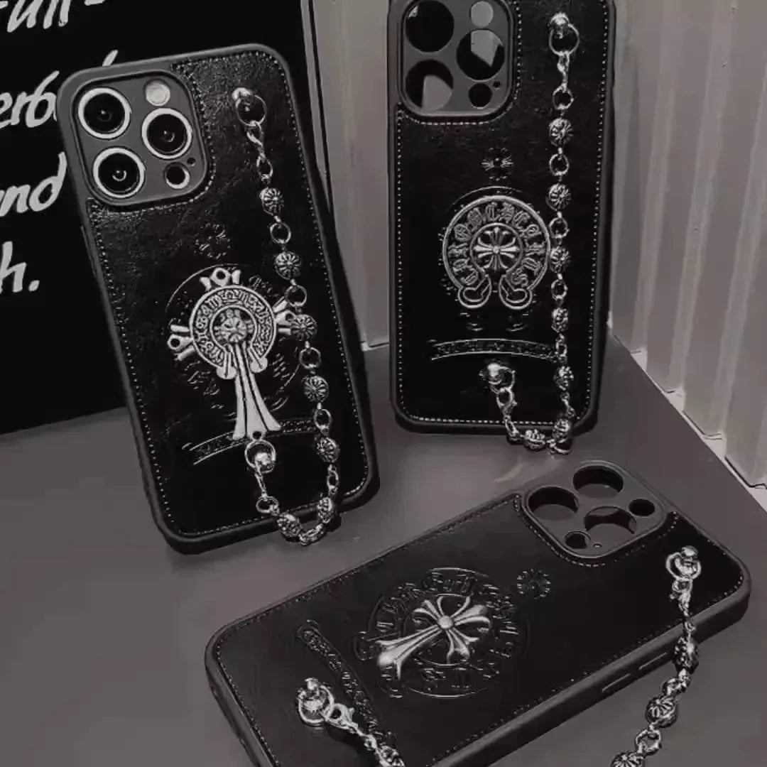 ChromeH Rebel Grip Leather Case (For iPhones) - Bear Hugs