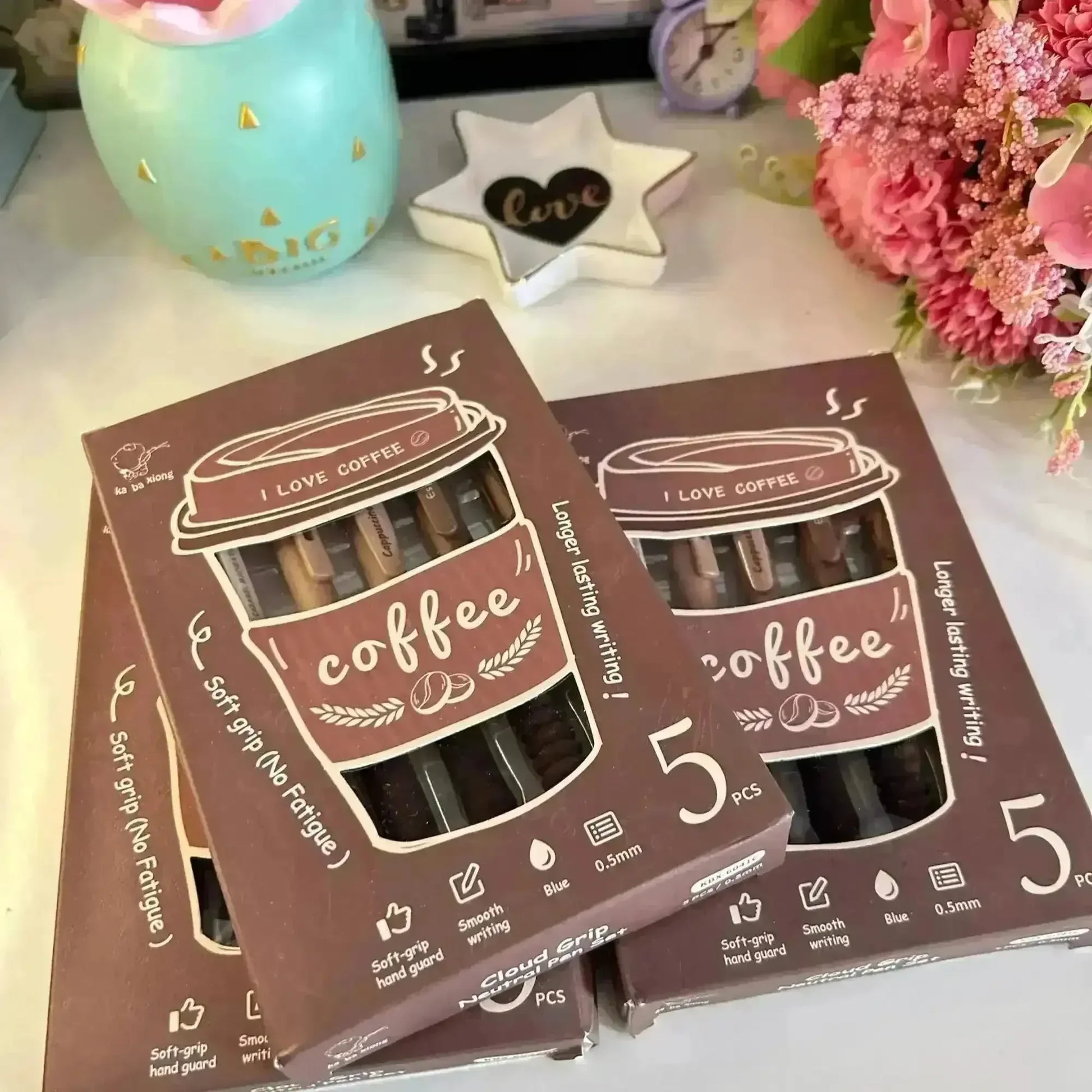 Coffee Love Gel Pens (5 Pcs) - Bear Hugs