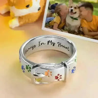 Colorful Paw Print Alloy Ring - Bear Hugs