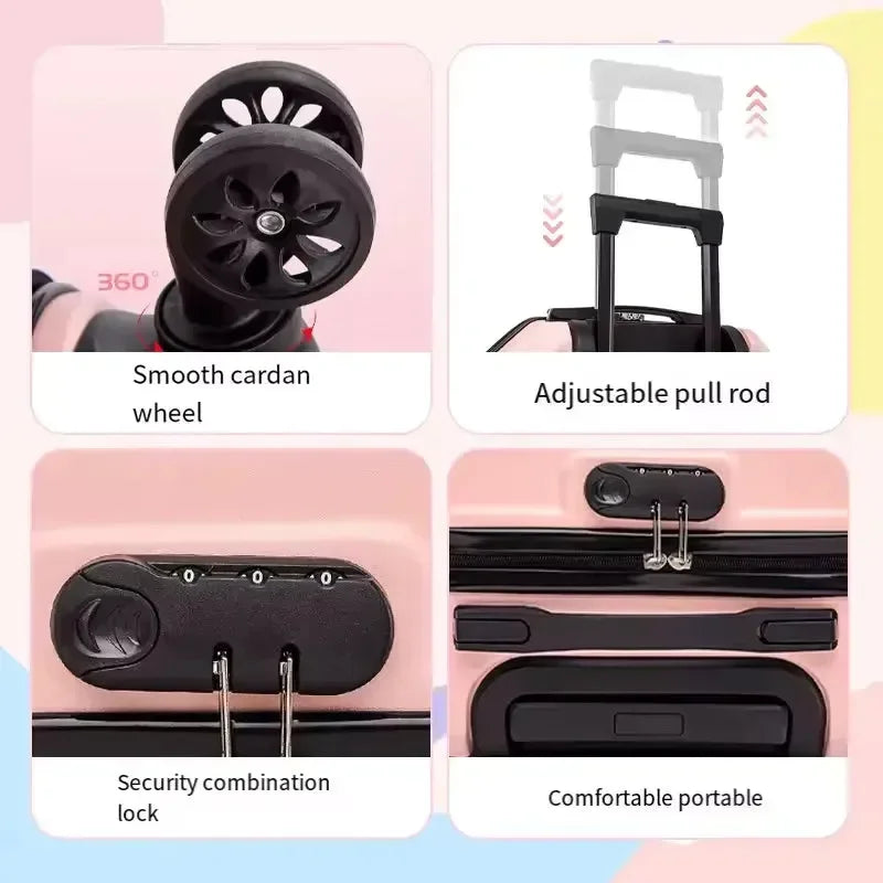 Cool Cartoon Kids Check-in Suitcase - Bear Hugs