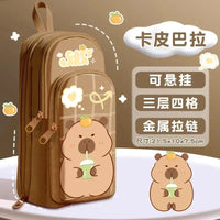 Cosmic Capy 3 Section Pencil Pouch - Bear Hugs