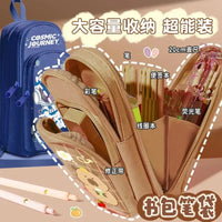 Cosmic Capy 3 Section Pencil Pouch - Bear Hugs