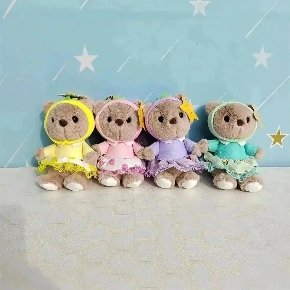 Cozy Frock Bear Plush Keychain - Bear Hugs