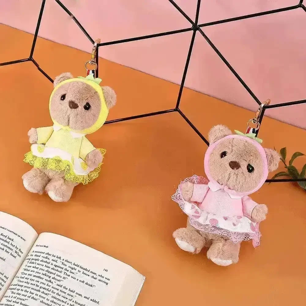 Cozy Frock Bear Plush Keychain - Bear Hugs