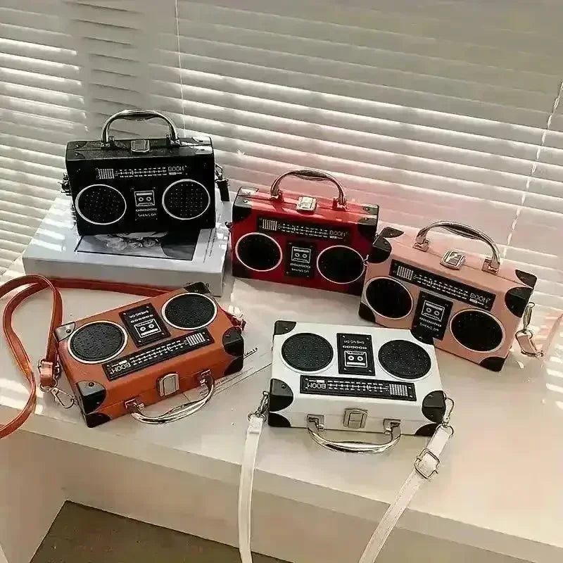 Creative Radio Box Shaped Handbag - Bear Hugs