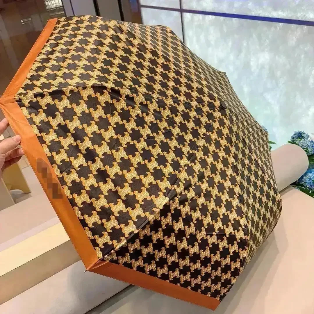 Criss Cross Pattern Luxury Designer Umbrella - Bear Hugs