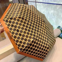 Criss Cross Pattern Luxury Designer Umbrella - Bear Hugs