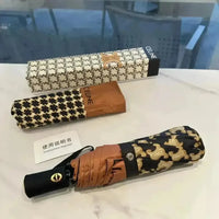 Criss Cross Pattern Luxury Designer Umbrella - Bear Hugs