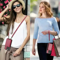 Crossbody Zipper Leather Phone Case (For iPhones) - Bear Hugs