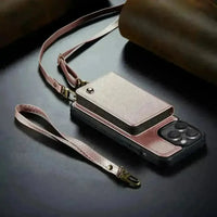 Crossbody Zipper Leather Phone Case (For iPhones) - Bear Hugs