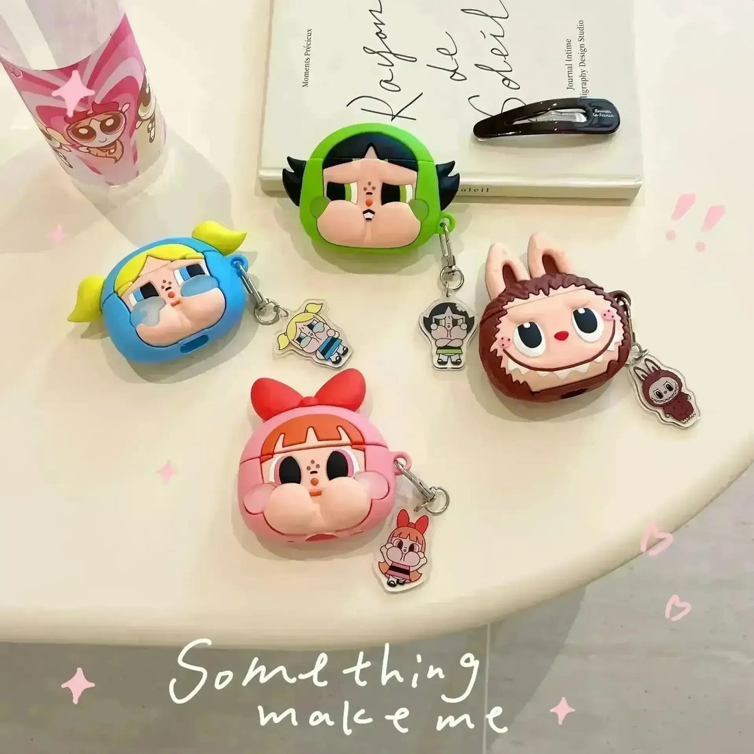Crybaby Powerpuff Girls & Labubu AirPods Case - Bear Hugs
