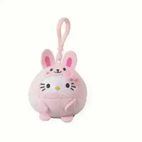 Cuddly Hello Kitty Plush Round Keychain - Bear Hugs