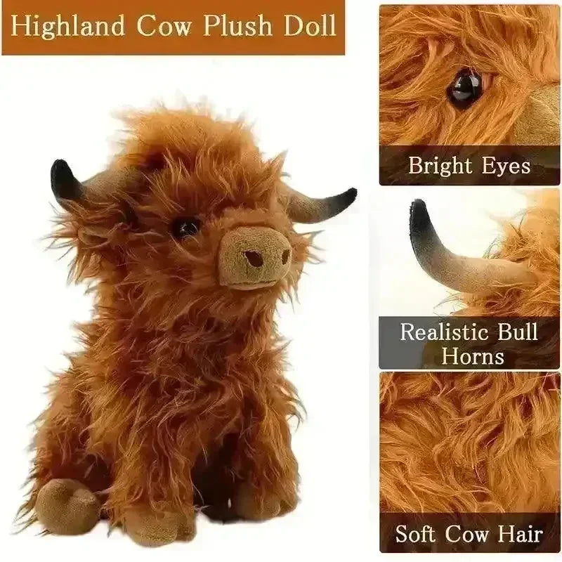Vache des Highlands Jouet en peluche marron Vache Highland Cadeau pour filles et enfants Vache des Highlands Jouet en peluche marron Vache Highland Cadeau pour filles et enfants