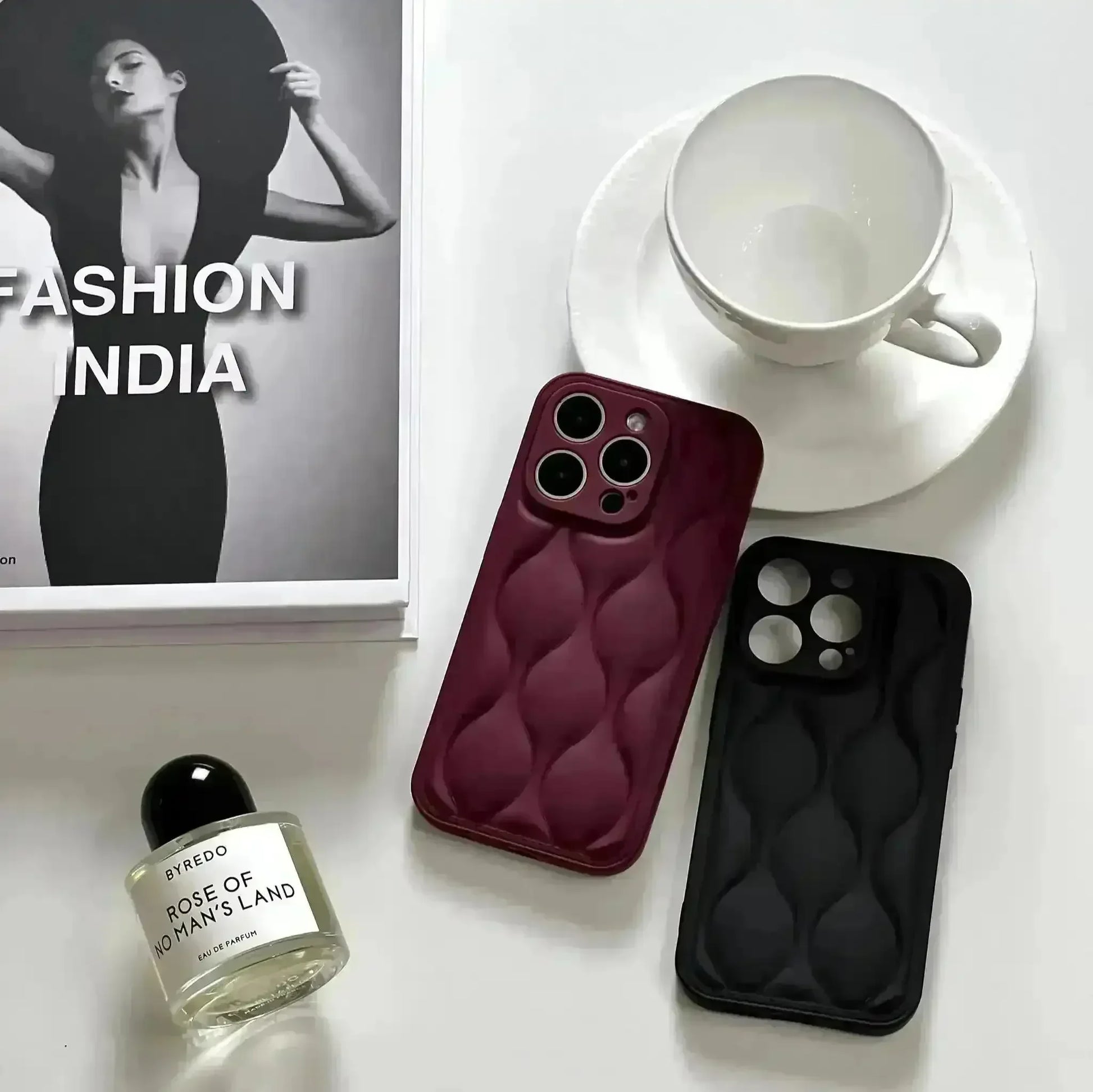 Curly Wave Leather Phone Case (For iPhones) - Bear Hugs