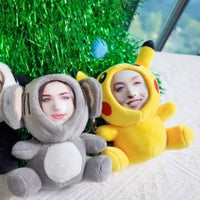 Custom 3D Plush Face Doll Keychain with Voice Recording - Bear Hugs