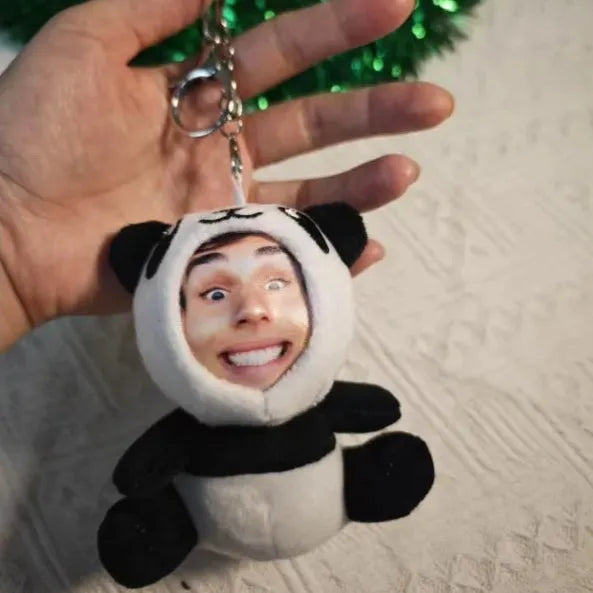 Custom 3D Plush Face Doll Keychain with Voice Recording - Bear Hugs