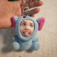 Custom 3D Plush Face Doll Keychain with Voice Recording - Bear Hugs