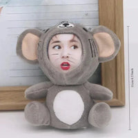 Custom 3D Plush Face Doll Keychain with Voice Recording - Bear Hugs