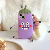 Cute 3D Eggplant Phone Case (For iPhones) - Bear Hugs