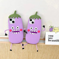 Cute 3D Eggplant Phone Case (For iPhones) - Bear Hugs