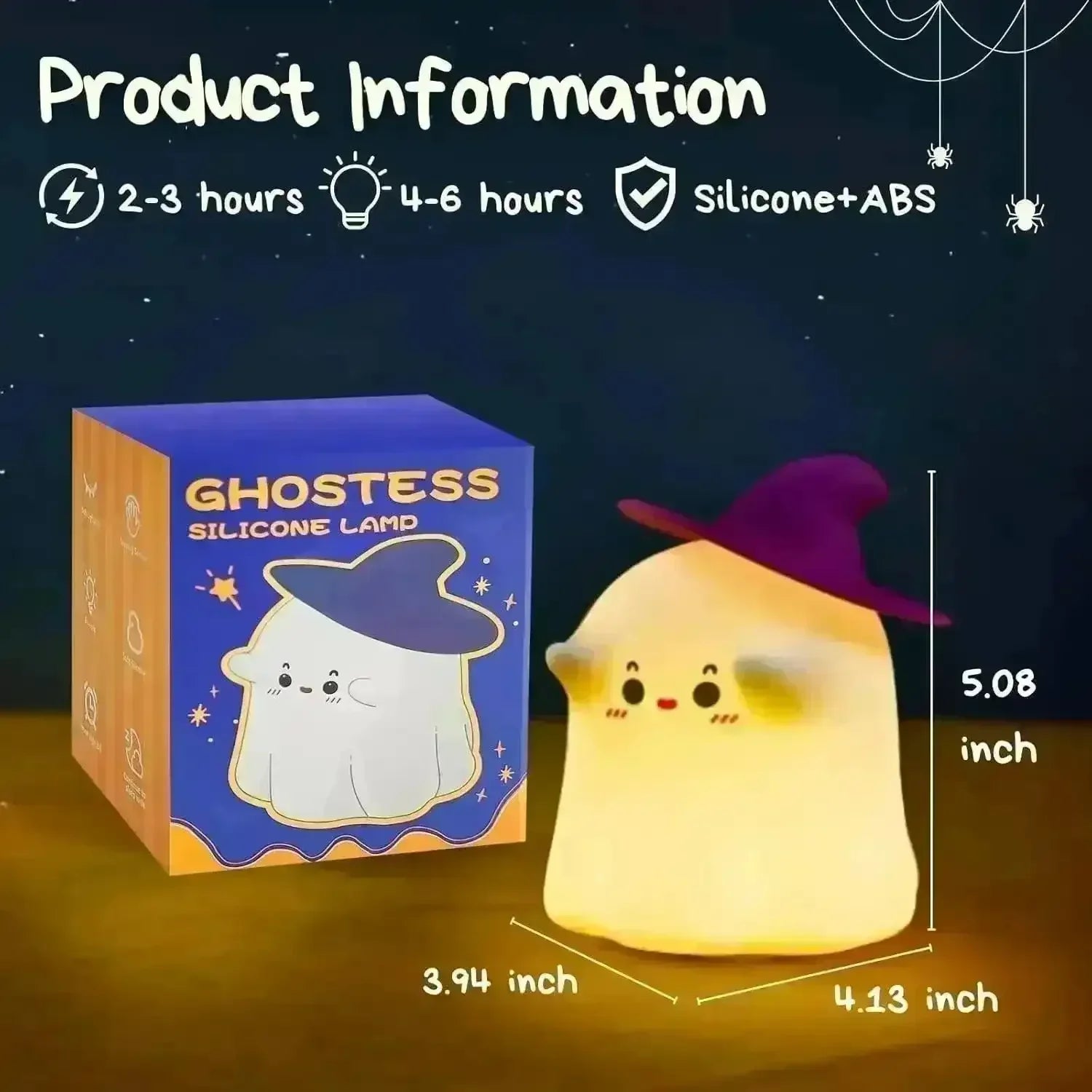Cute 3D Ghost Silicone Night Lamp - Bear Hugs