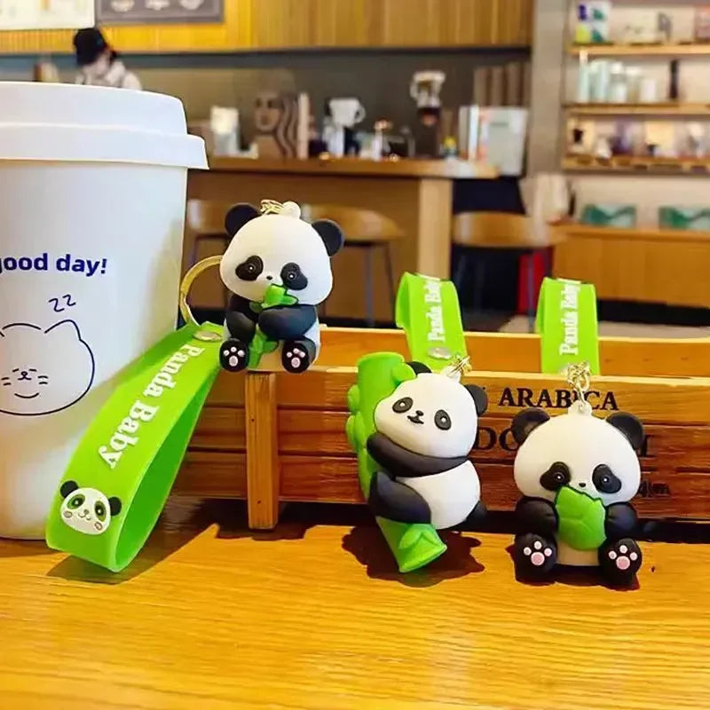 Cute Bamboo Panda 3D Keychain - Bear Hugs